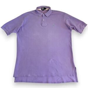 Ralph Lauren Mens L Polo Shirt Lavender Vintage 100% Cotton Made In U.S.A.